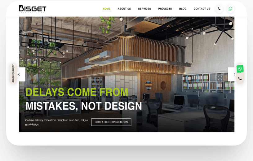 Bisget International website preview