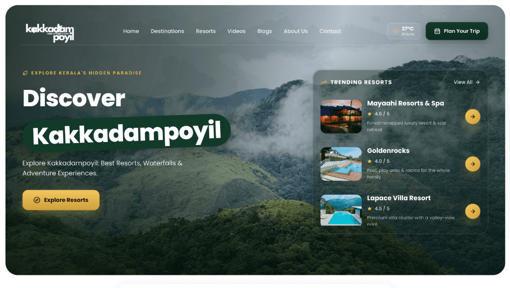 Kakkadampoyil website preview