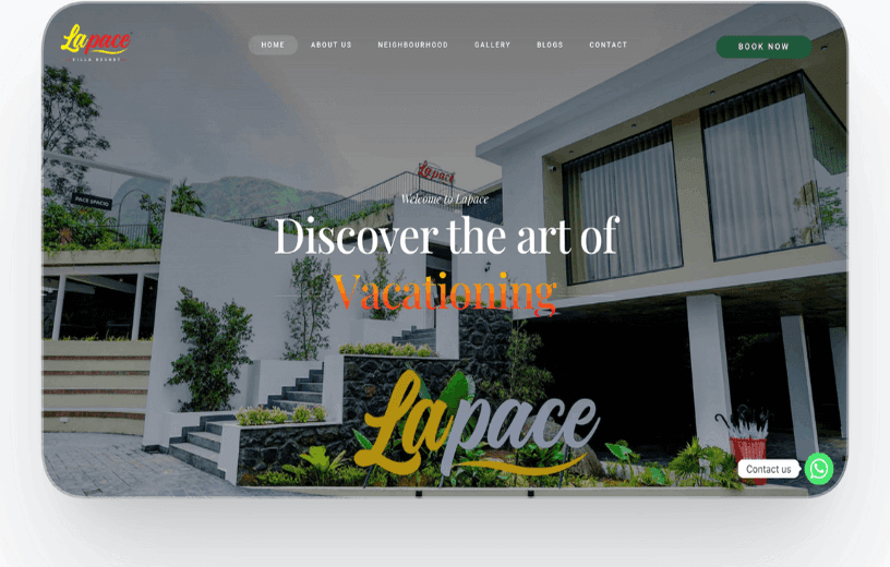 Lapace Villa Resort website preview