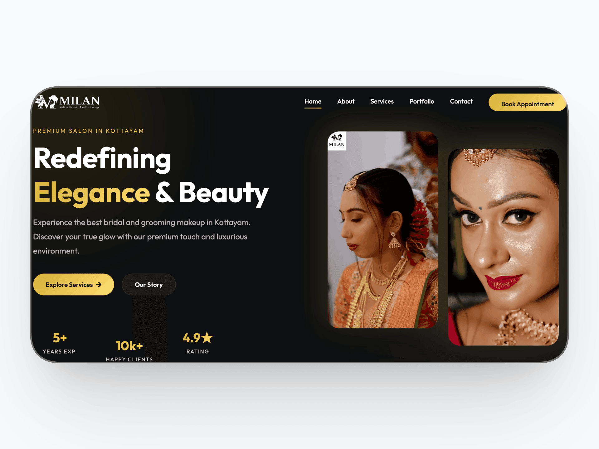 Milan Hair & Beauty Family Lounge website preview