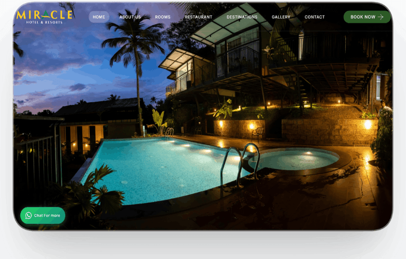 Miracle Hotel & Resorts website preview
