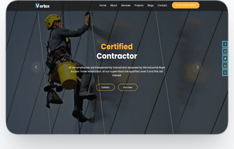 Vertex website preview